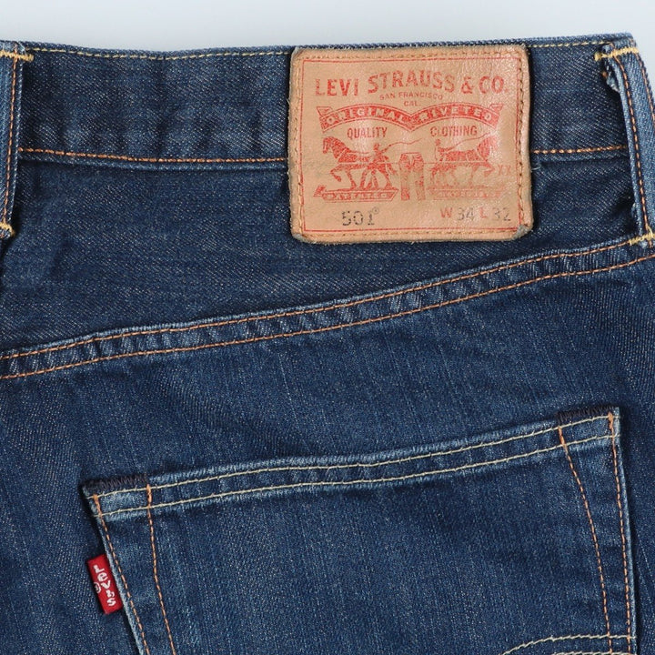 Levi's 501 straight denim pants for men, size W34 cotton blue type Vintage Second Hand
