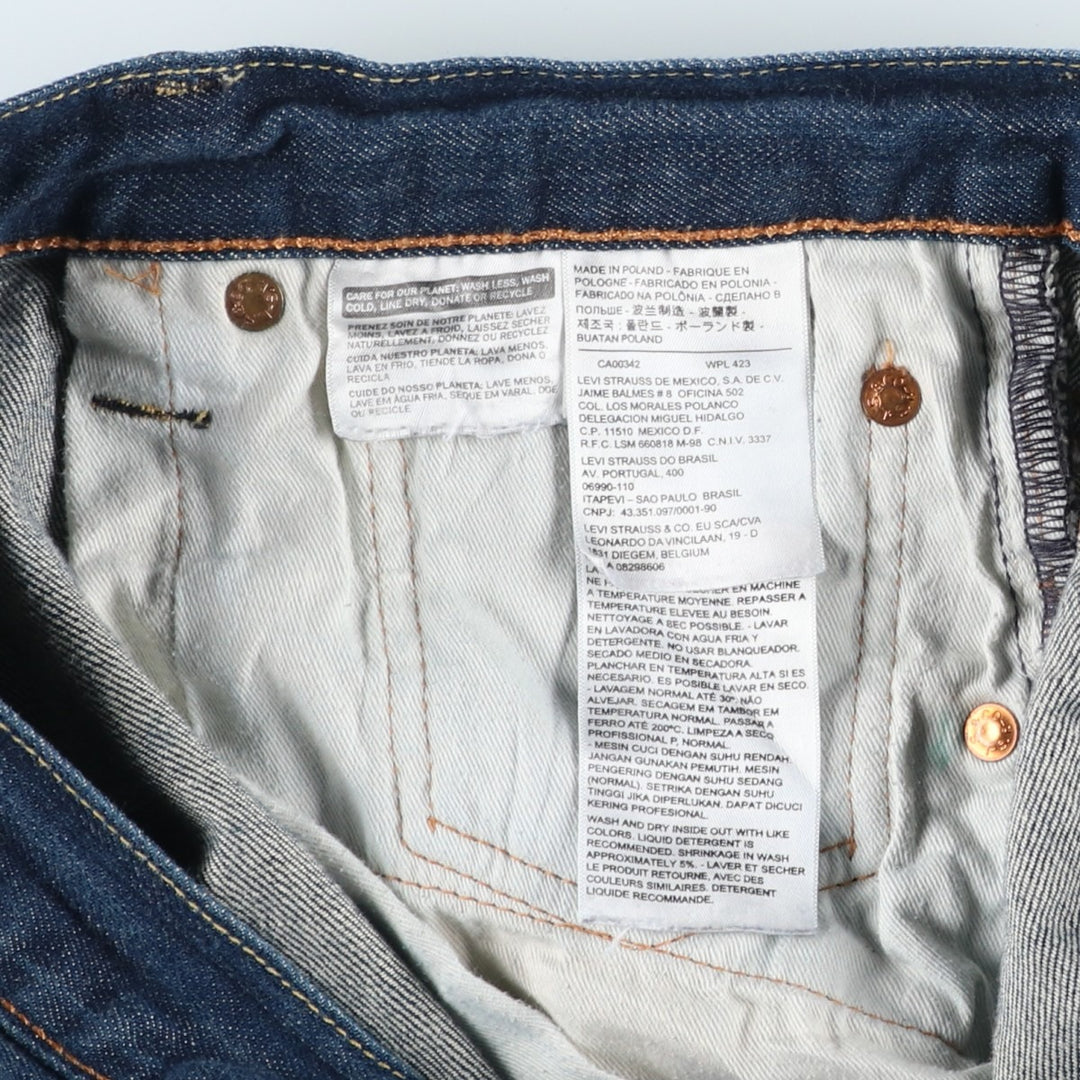 Levi's 501 straight denim pants for men, size W34 cotton blue type Vintage Second Hand