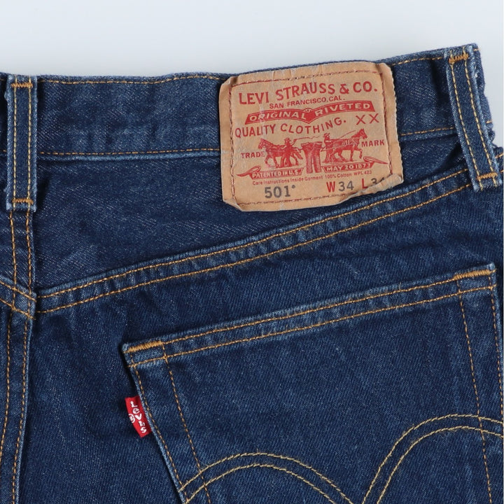 Levi's 501 straight denim pants for men, size W33 cotton blue type Vintage Second Hand