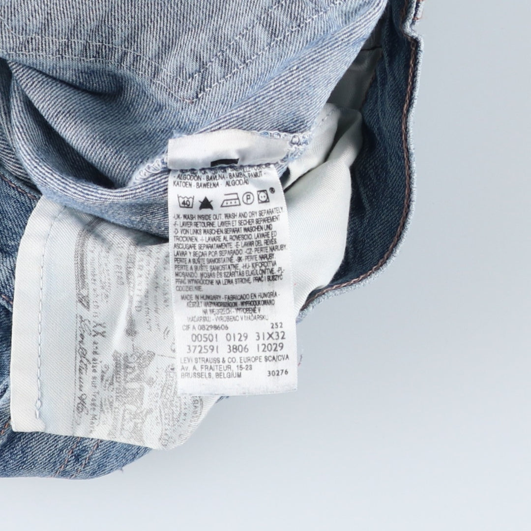 Levi's 501 Euro Model Straight Denim Pants Men's W32 cotton blue type Vintage Second Hand
