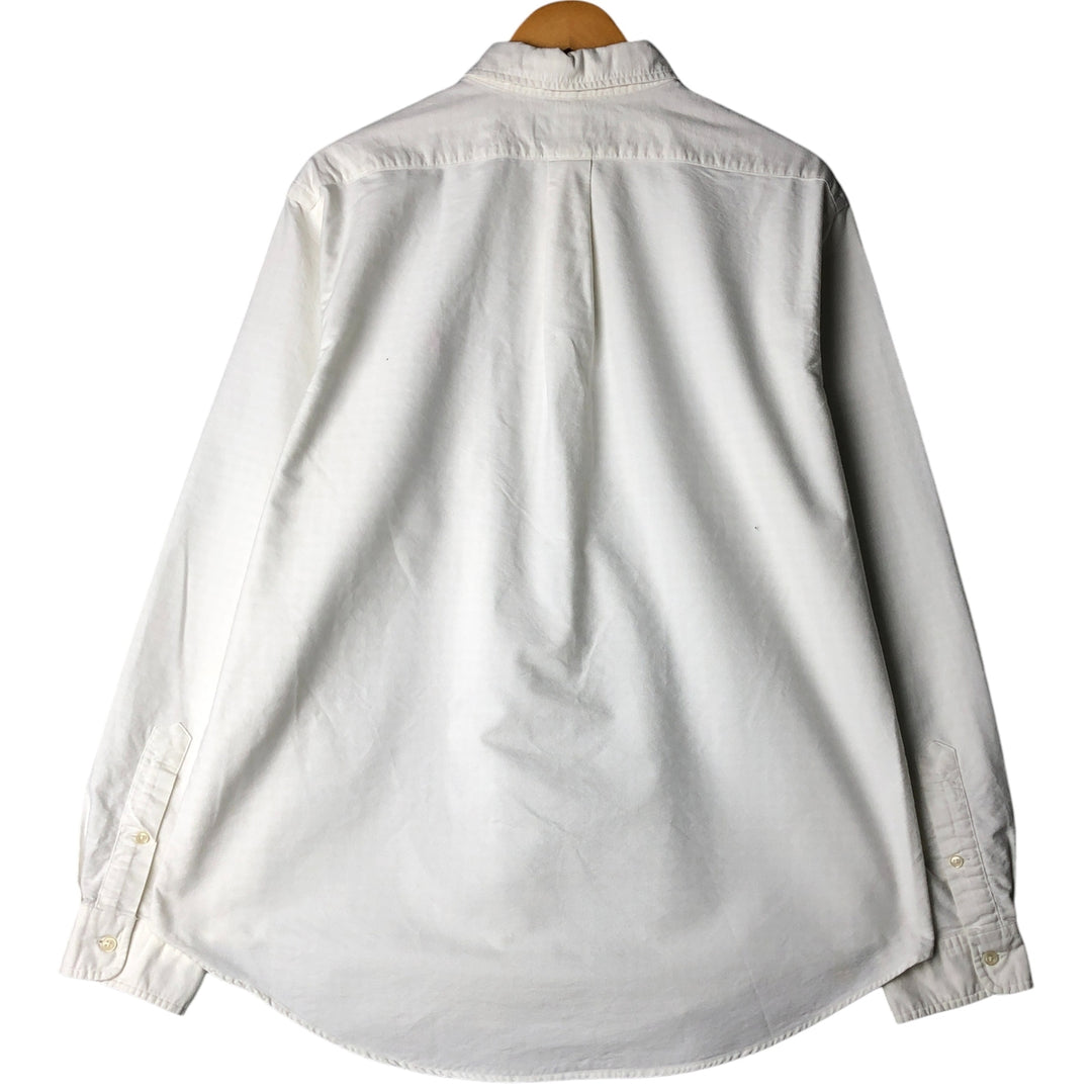 Ralph Lauren CUSTOM FIT long sleeve button down check shirt men's XL size cotton ivory Vintage Second Hand
