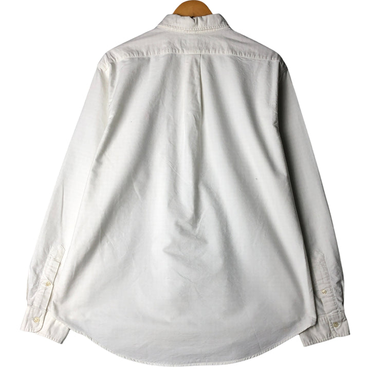 Ralph Lauren CUSTOM FIT long sleeve button down check shirt men's XL size cotton ivory Vintage Second Hand