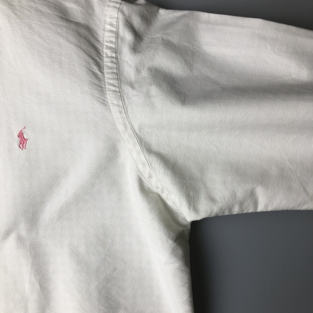 Ralph Lauren CUSTOM FIT long sleeve button down check shirt men's XL size cotton ivory Vintage Second Hand