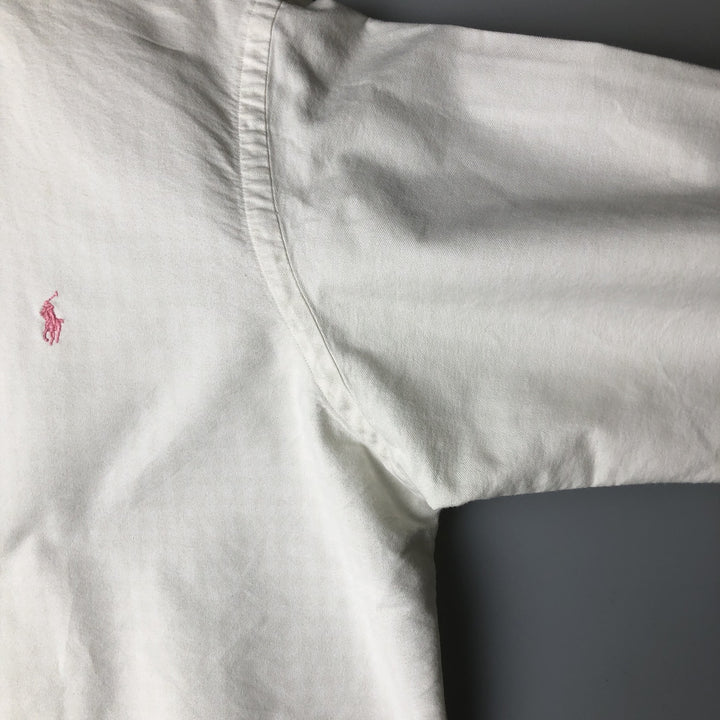 Ralph Lauren CUSTOM FIT long sleeve button down check shirt men's XL size cotton ivory Vintage Second Hand