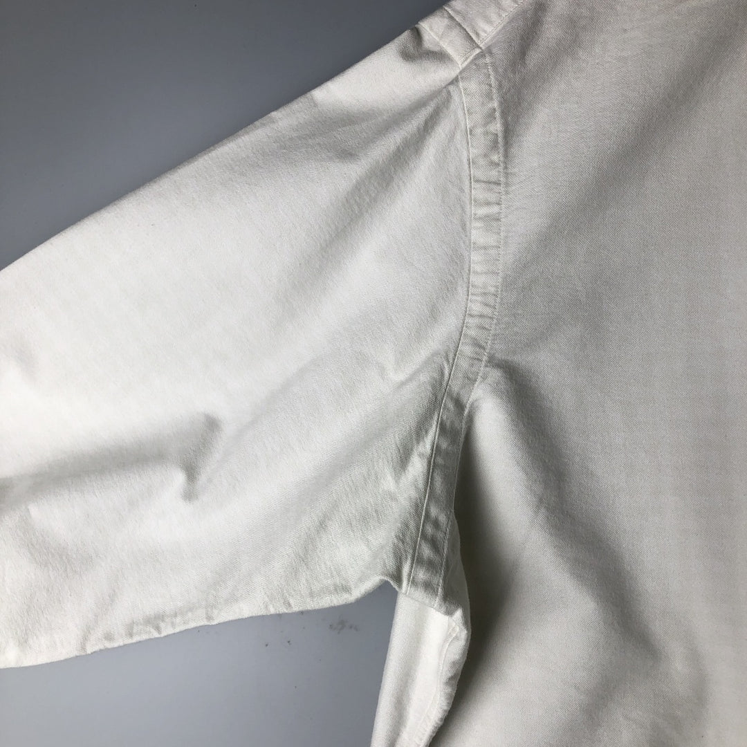 Ralph Lauren CUSTOM FIT long sleeve button down check shirt men's XL size cotton ivory Vintage Second Hand