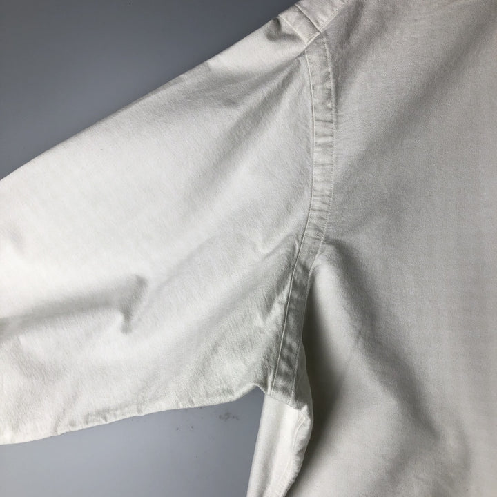 Ralph Lauren CUSTOM FIT long sleeve button down check shirt men's XL size cotton ivory Vintage Second Hand