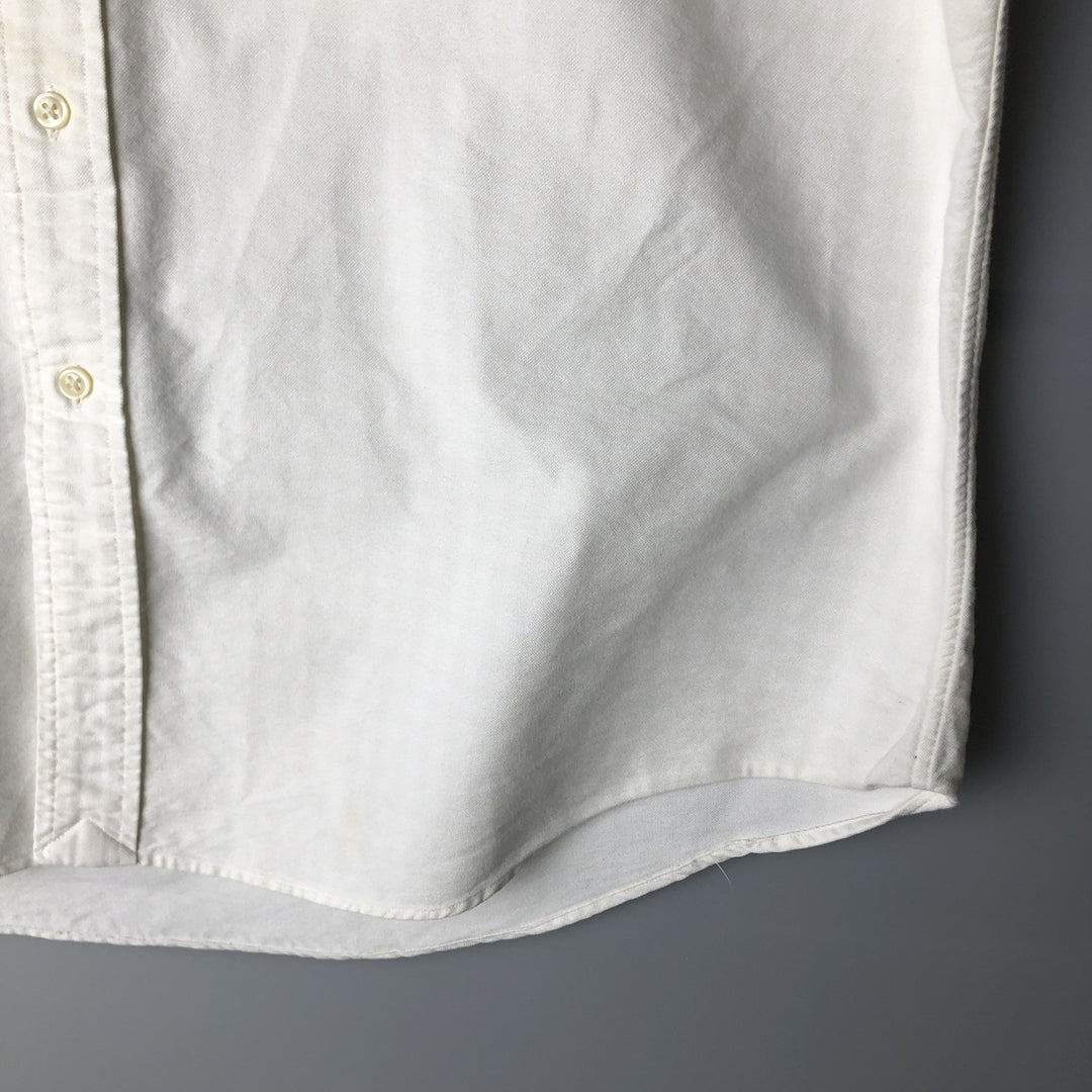 Ralph Lauren CUSTOM FIT long sleeve button down check shirt men's XL size cotton ivory Vintage Second Hand