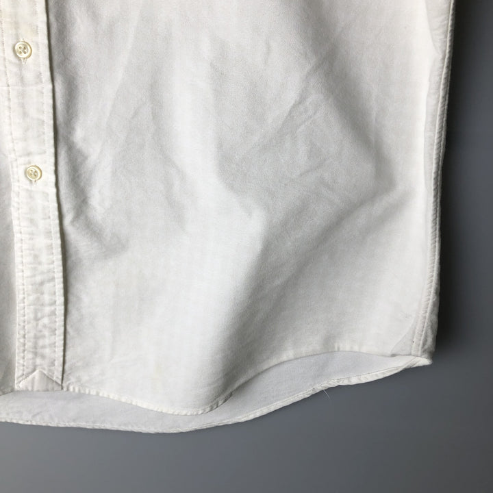 Ralph Lauren CUSTOM FIT long sleeve button down check shirt men's XL size cotton ivory Vintage Second Hand
