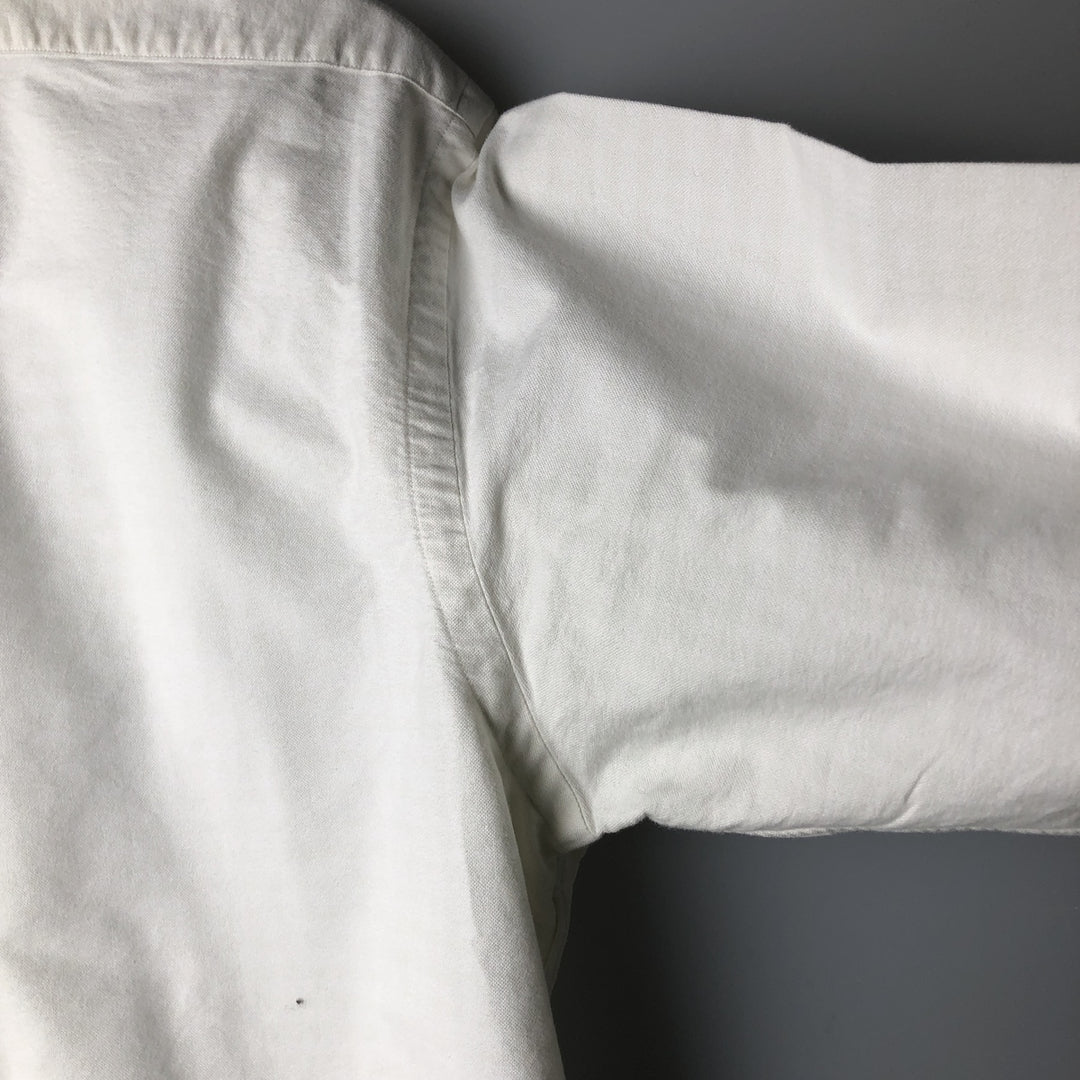 Ralph Lauren CUSTOM FIT long sleeve button down check shirt men's XL size cotton ivory Vintage Second Hand