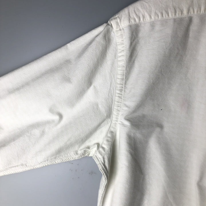 Ralph Lauren CUSTOM FIT long sleeve button down check shirt men's XL size cotton ivory Vintage Second Hand