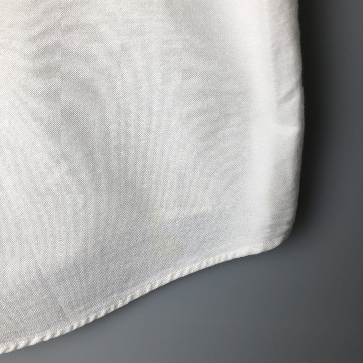 Ralph Lauren CUSTOM FIT long sleeve button down check shirt men's XL size cotton ivory Vintage Second Hand