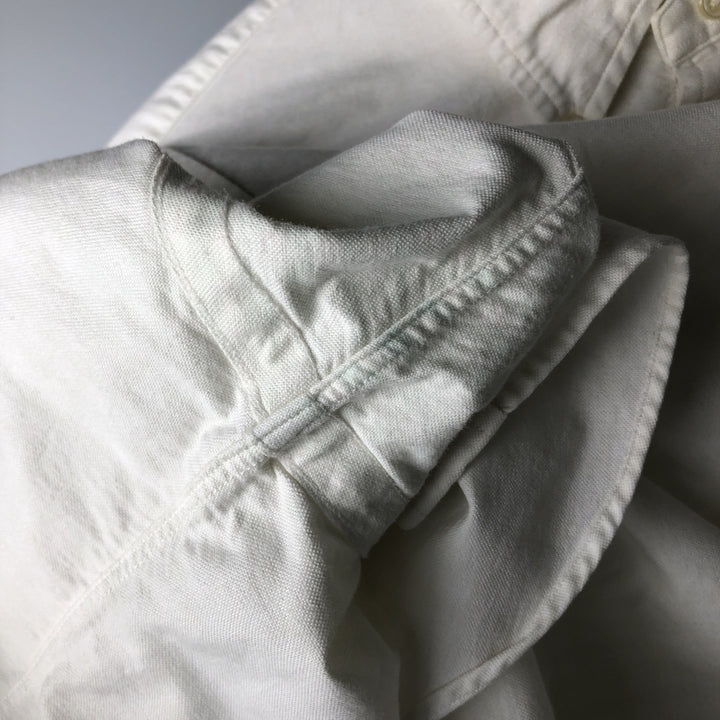 Ralph Lauren CUSTOM FIT long sleeve button down check shirt men's XL size cotton ivory Vintage Second Hand