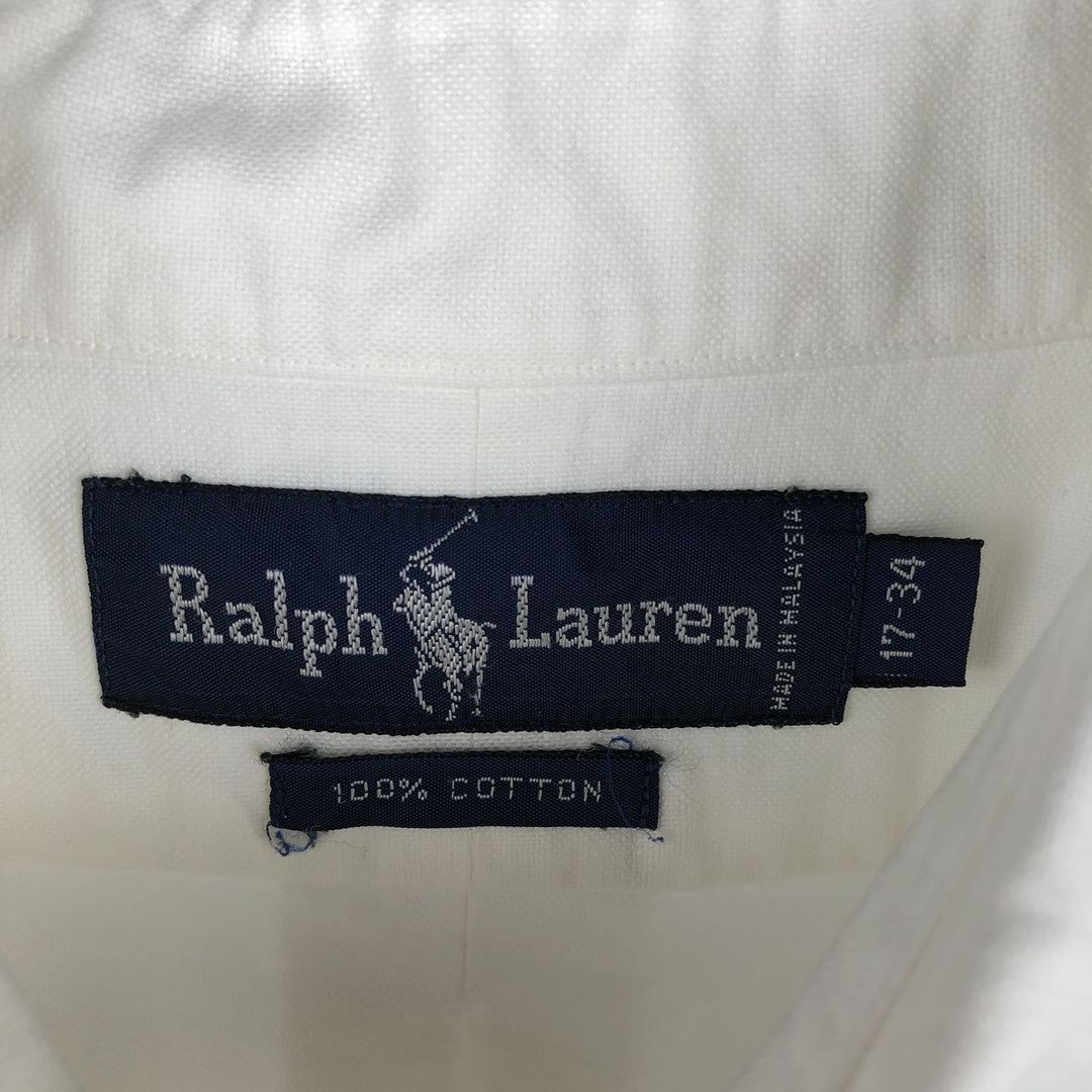 Ralph Lauren long sleeve button down shirt, men's XL size cotton white type Vintage Second Hand
