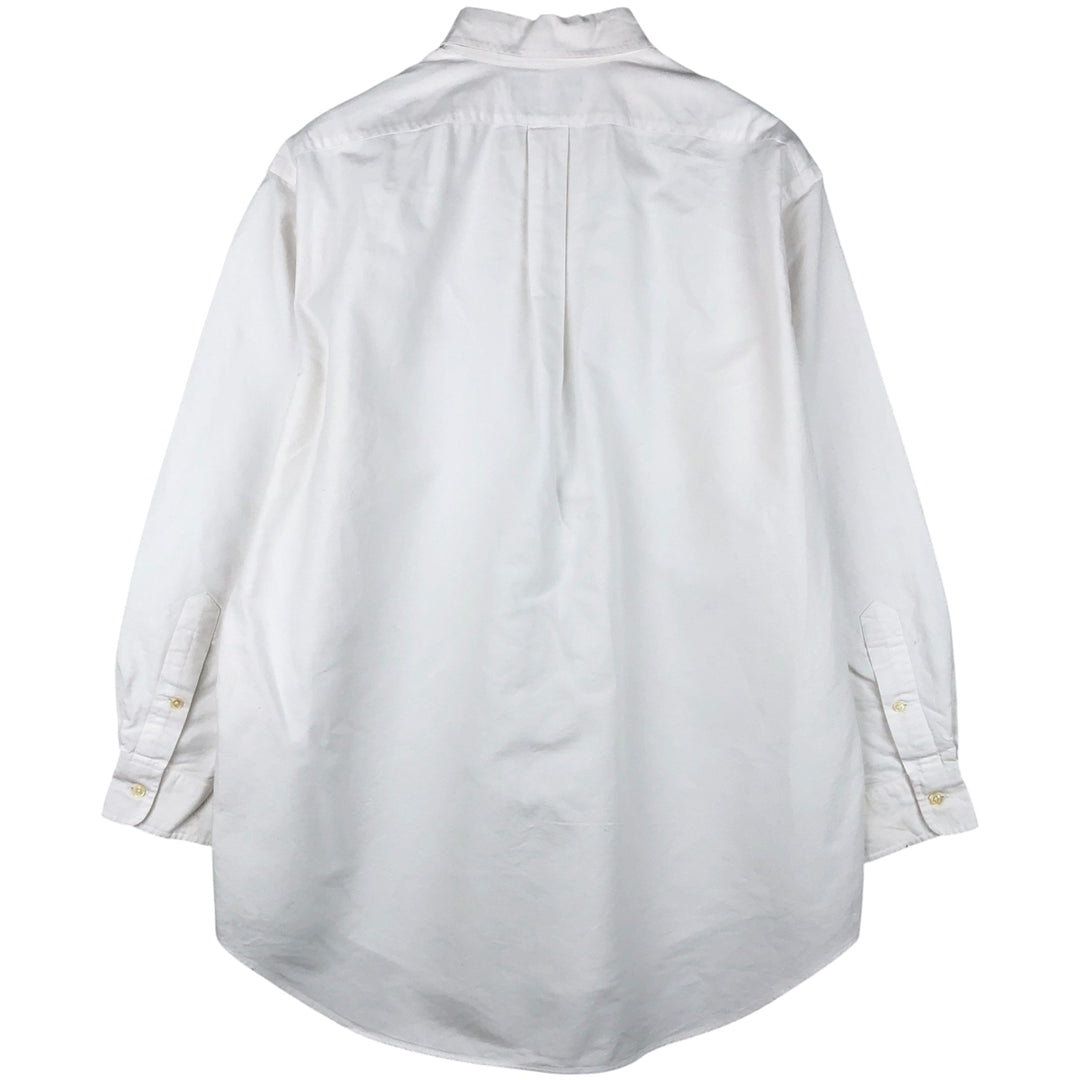 Ralph Lauren YARMOUTH long sleeve button down shirt, men's size L cotton white type Vintage Second Hand