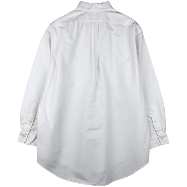Ralph Lauren YARMOUTH long sleeve button down shirt, men's size L cotton white type Vintage Second Hand