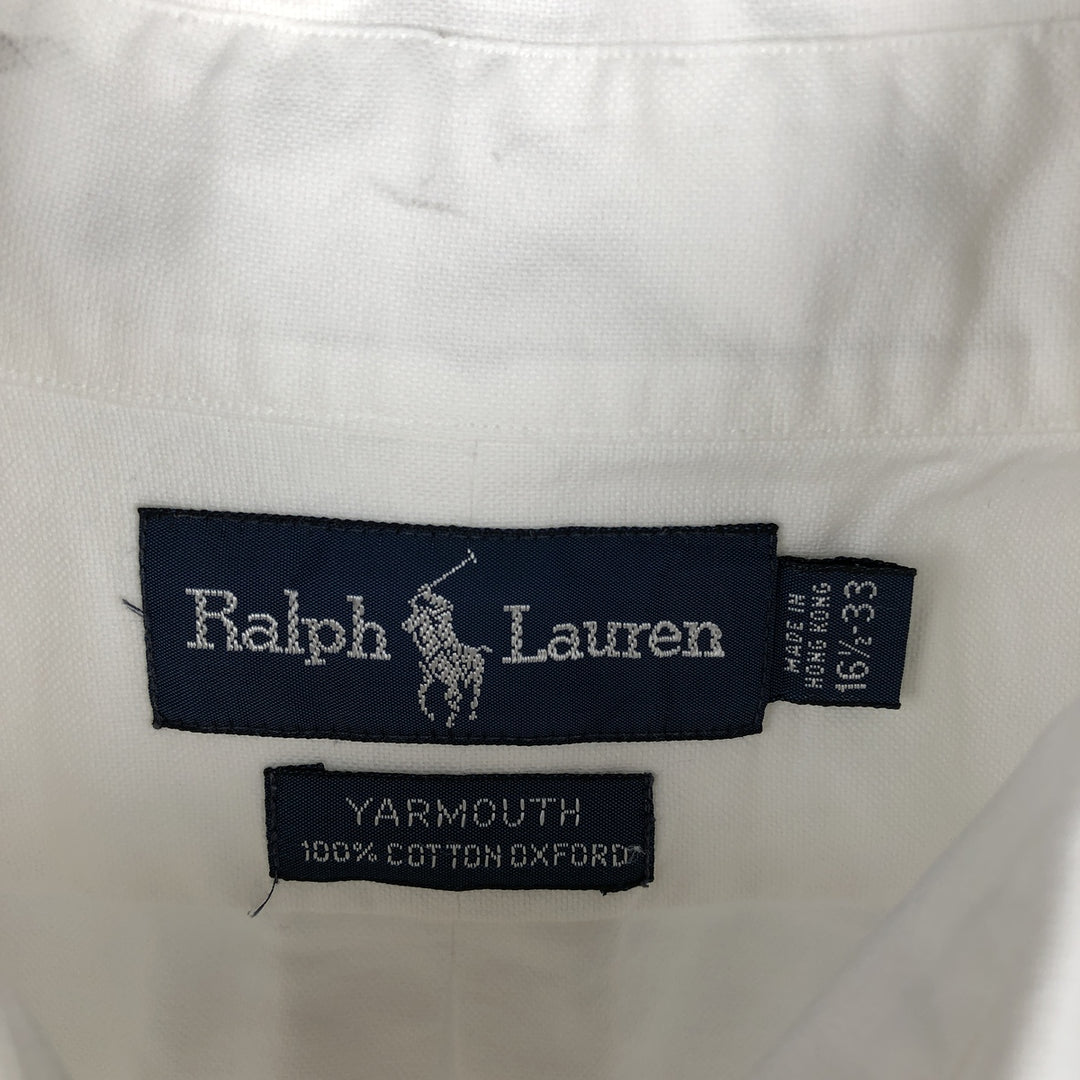 Ralph Lauren YARMOUTH long sleeve button down shirt, men's size L cotton white type Vintage Second Hand