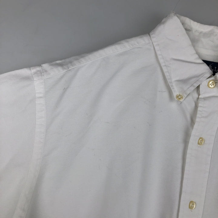 Ralph Lauren YARMOUTH long sleeve button down shirt, men's size L cotton white type Vintage Second Hand