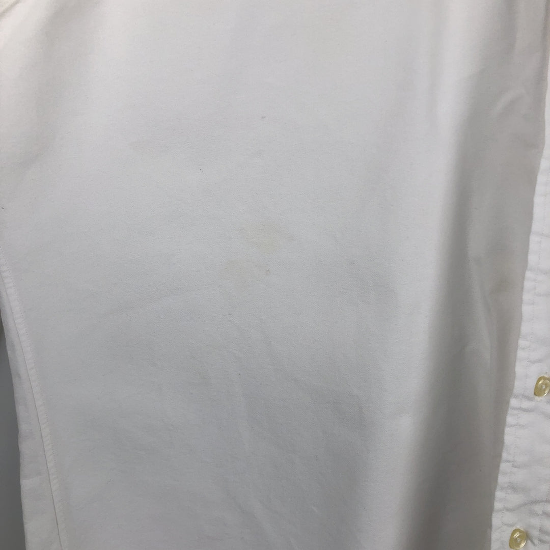 Ralph Lauren YARMOUTH long sleeve button down shirt, men's size L cotton white type Vintage Second Hand