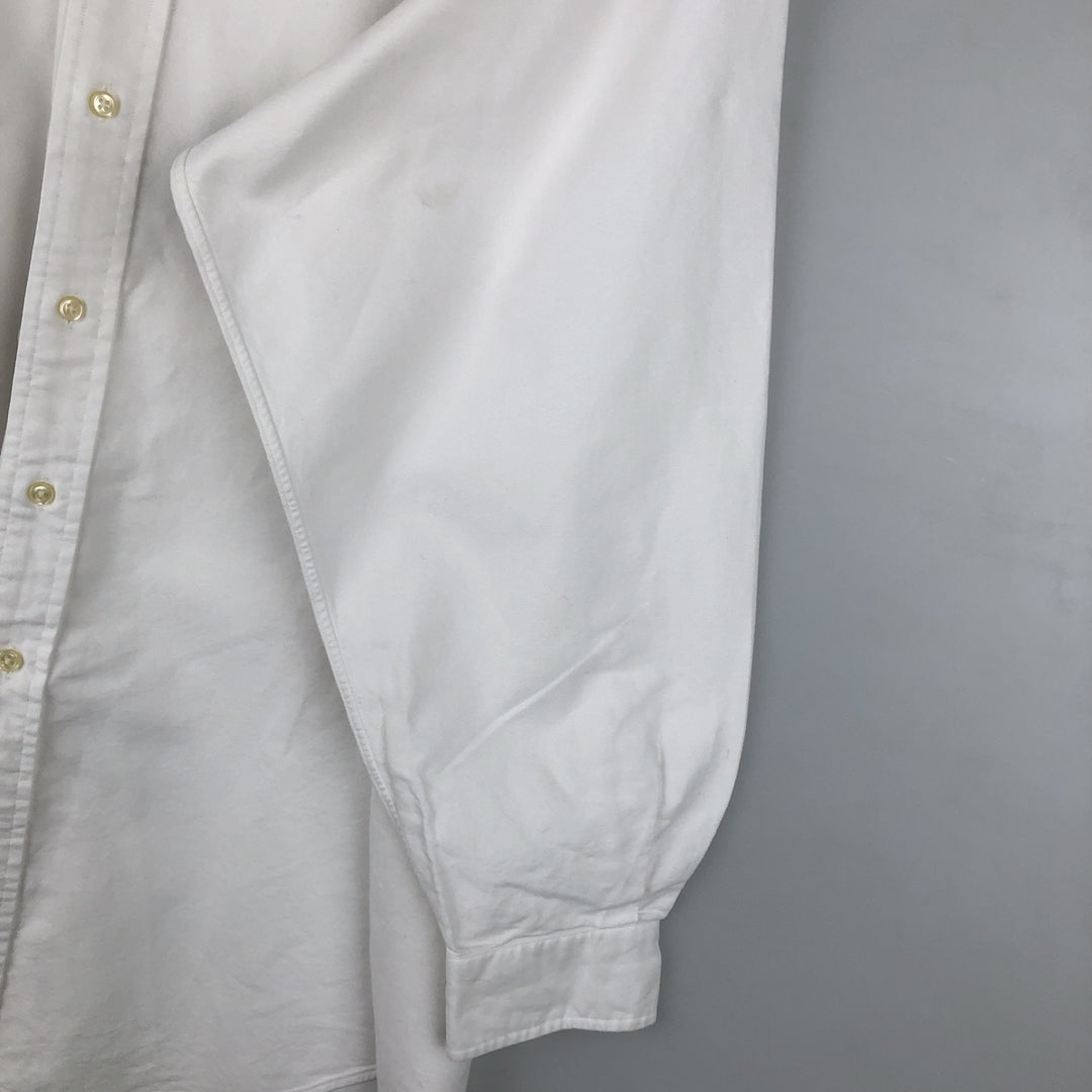 Ralph Lauren YARMOUTH long sleeve button down shirt, men's size L cotton white type Vintage Second Hand