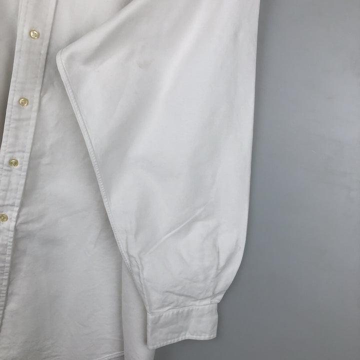 Ralph Lauren YARMOUTH long sleeve button down shirt, men's size L cotton white type Vintage Second Hand