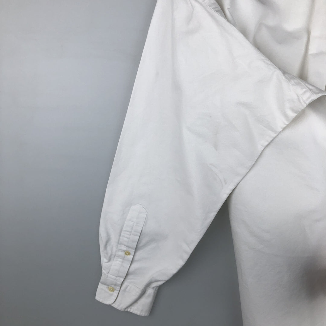Ralph Lauren YARMOUTH long sleeve button down shirt, men's size L cotton white type Vintage Second Hand