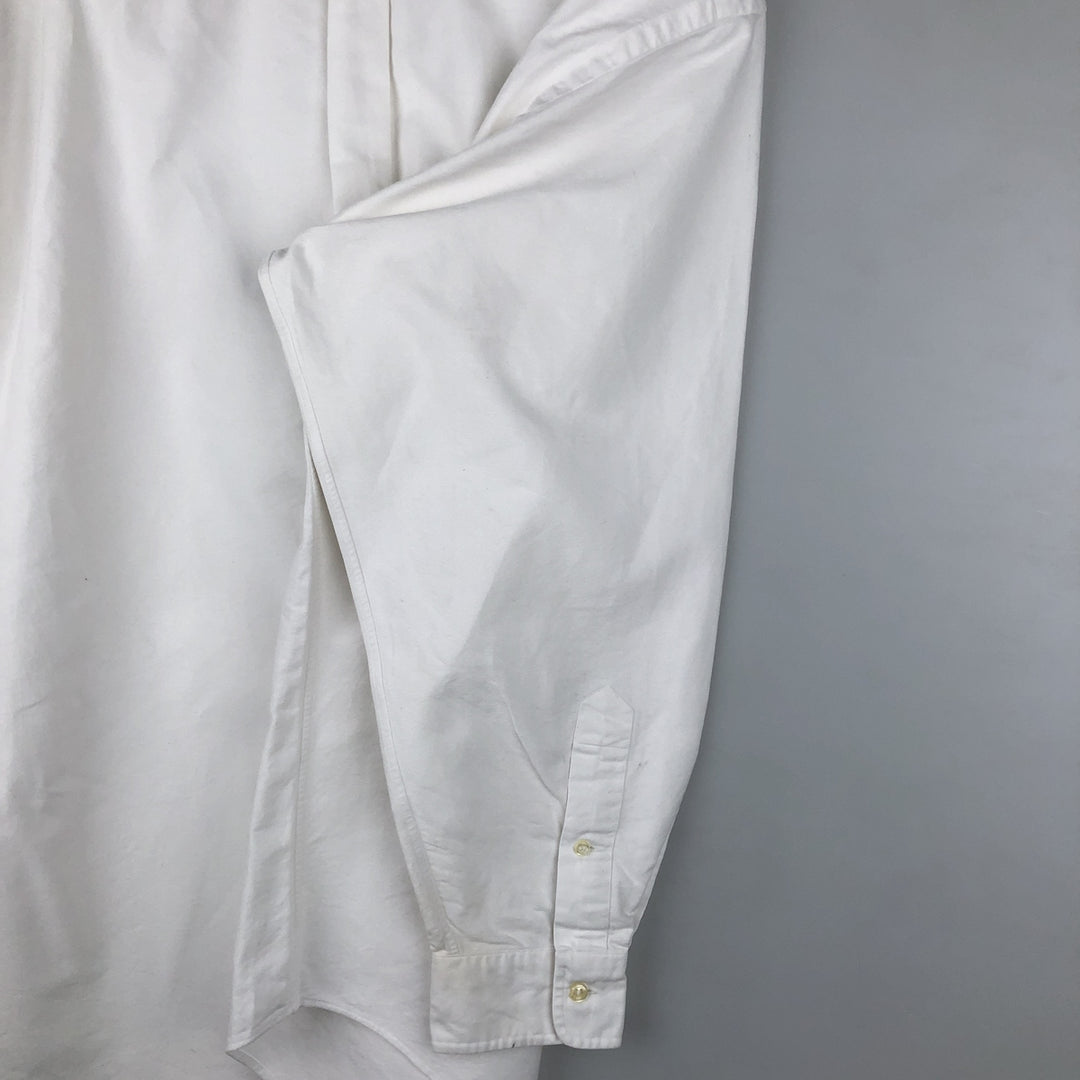 Ralph Lauren YARMOUTH long sleeve button down shirt, men's size L cotton white type Vintage Second Hand