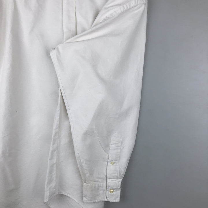 Ralph Lauren YARMOUTH long sleeve button down shirt, men's size L cotton white type Vintage Second Hand