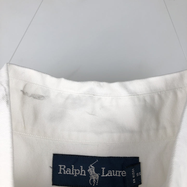Ralph Lauren YARMOUTH long sleeve button down shirt, men's size L cotton white type Vintage Second Hand