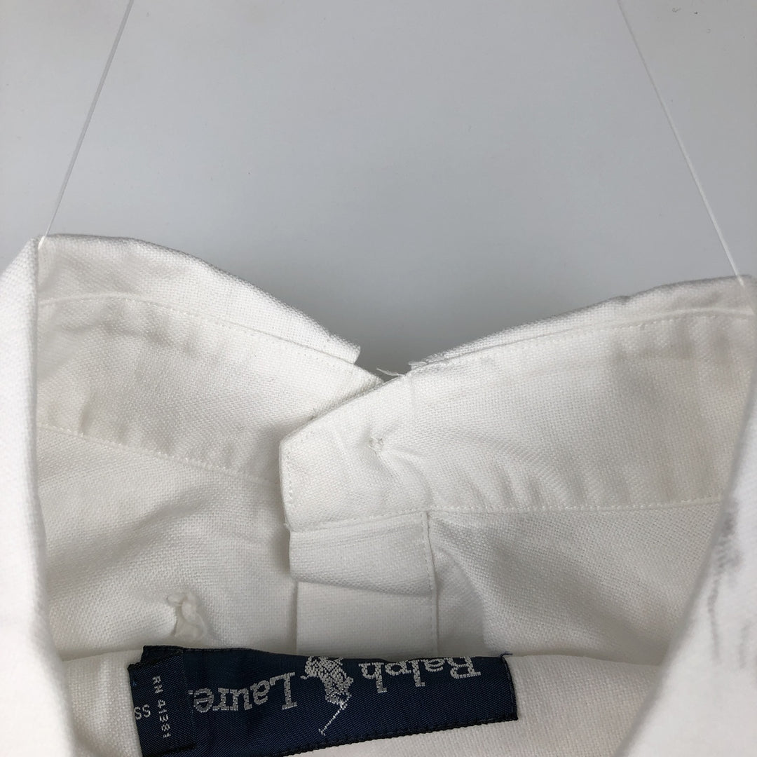Ralph Lauren YARMOUTH long sleeve button down shirt, men's size L cotton white type Vintage Second Hand