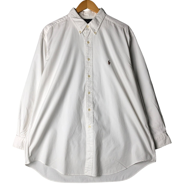 Ralph Lauren YARMOUTH long sleeve button down shirt, men's XL size cotton white type Vintage Second Hand