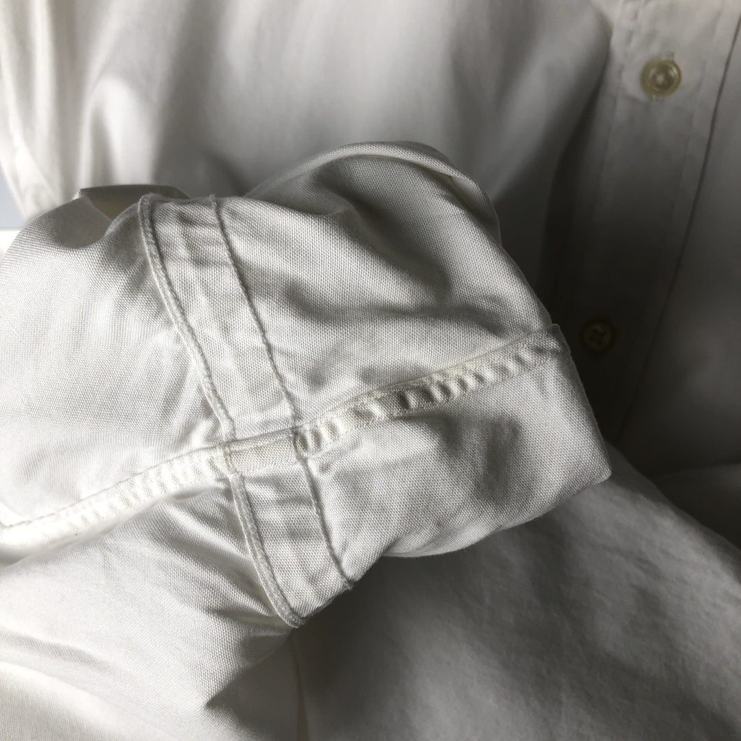Ralph Lauren YARMOUTH long sleeve button down shirt, men's XL size cotton white type Vintage Second Hand