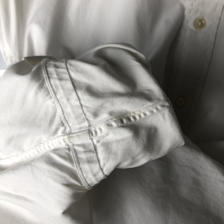 Ralph Lauren YARMOUTH long sleeve button down shirt, men's XL size cotton white type Vintage Second Hand