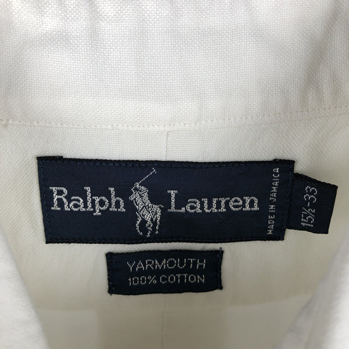 Ralph Lauren YARMOUTH long sleeve button down shirt, men's size M cotton ivory Vintage Second Hand
