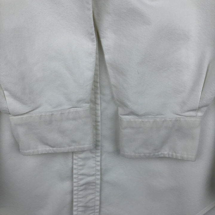 Ralph Lauren YARMOUTH long sleeve button down shirt, men's size M cotton ivory Vintage Second Hand