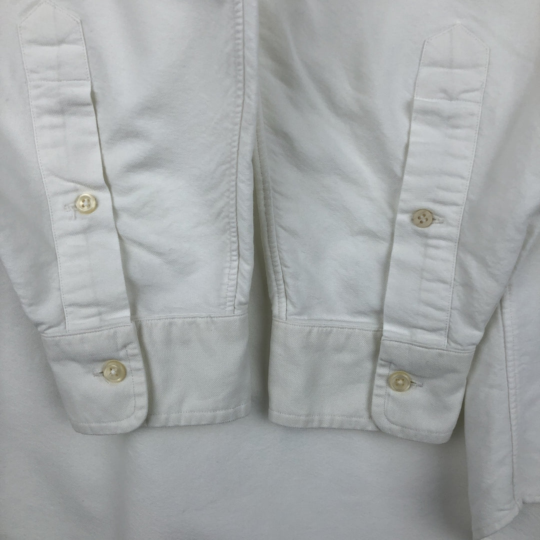 Ralph Lauren YARMOUTH long sleeve button down shirt, men's size M cotton ivory Vintage Second Hand