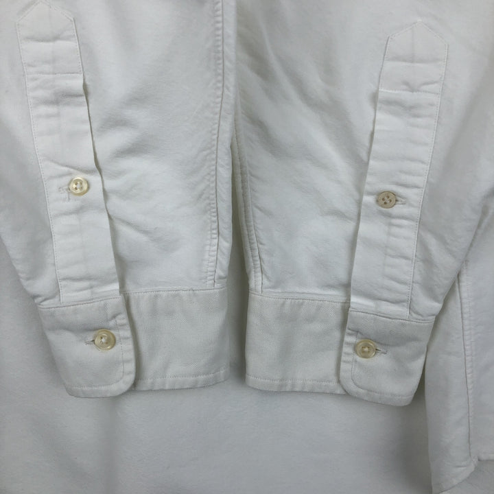 Ralph Lauren YARMOUTH long sleeve button down shirt, men's size M cotton ivory Vintage Second Hand