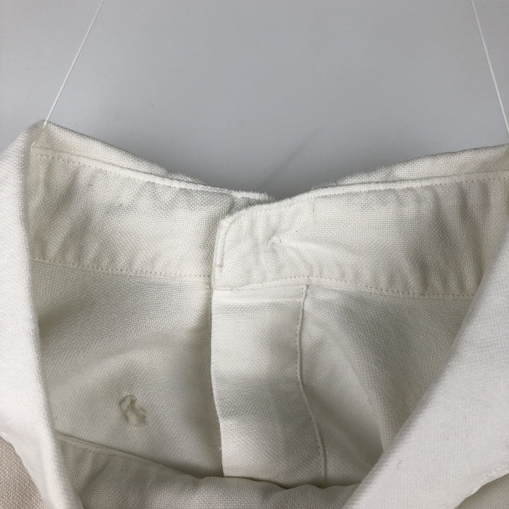 Ralph Lauren YARMOUTH long sleeve button down shirt, men's size M cotton ivory Vintage Second Hand