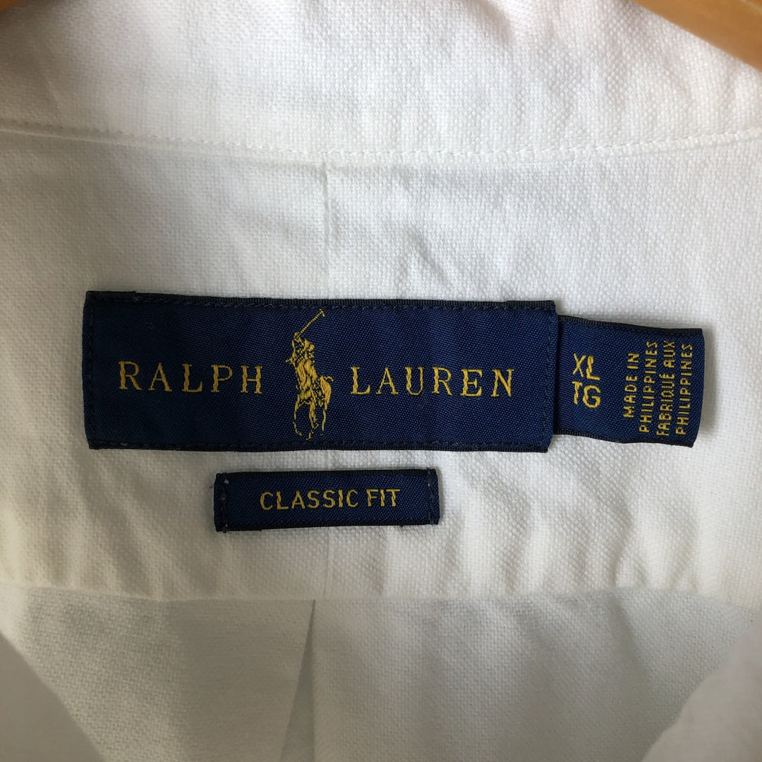 Ralph Lauren Classic Fit Long Sleeve Button Down Shirt Men's XL cotton white type Vintage Second Hand