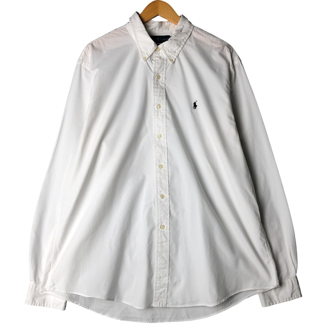 Ralph Lauren Custom Fit Long Sleeve Button Down Shirt Men's XXL cotton white type Vintage Second Hand