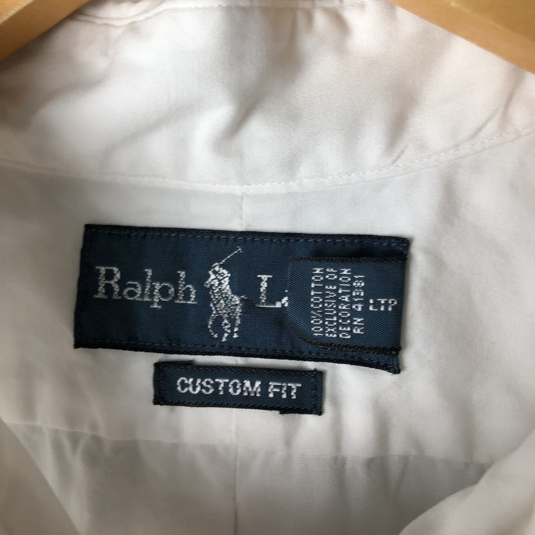 Ralph Lauren Custom Fit Long Sleeve Button Down Shirt Men's XXL cotton white type Vintage Second Hand