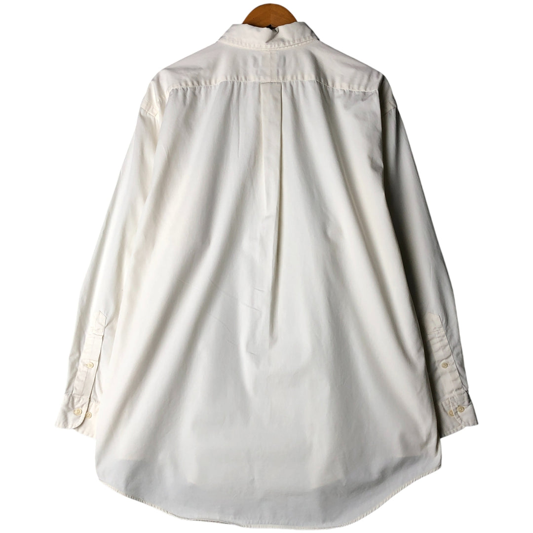 Ralph Lauren YARMOUTH long sleeve button down shirt, men's XL size cotton ivory Vintage Second Hand