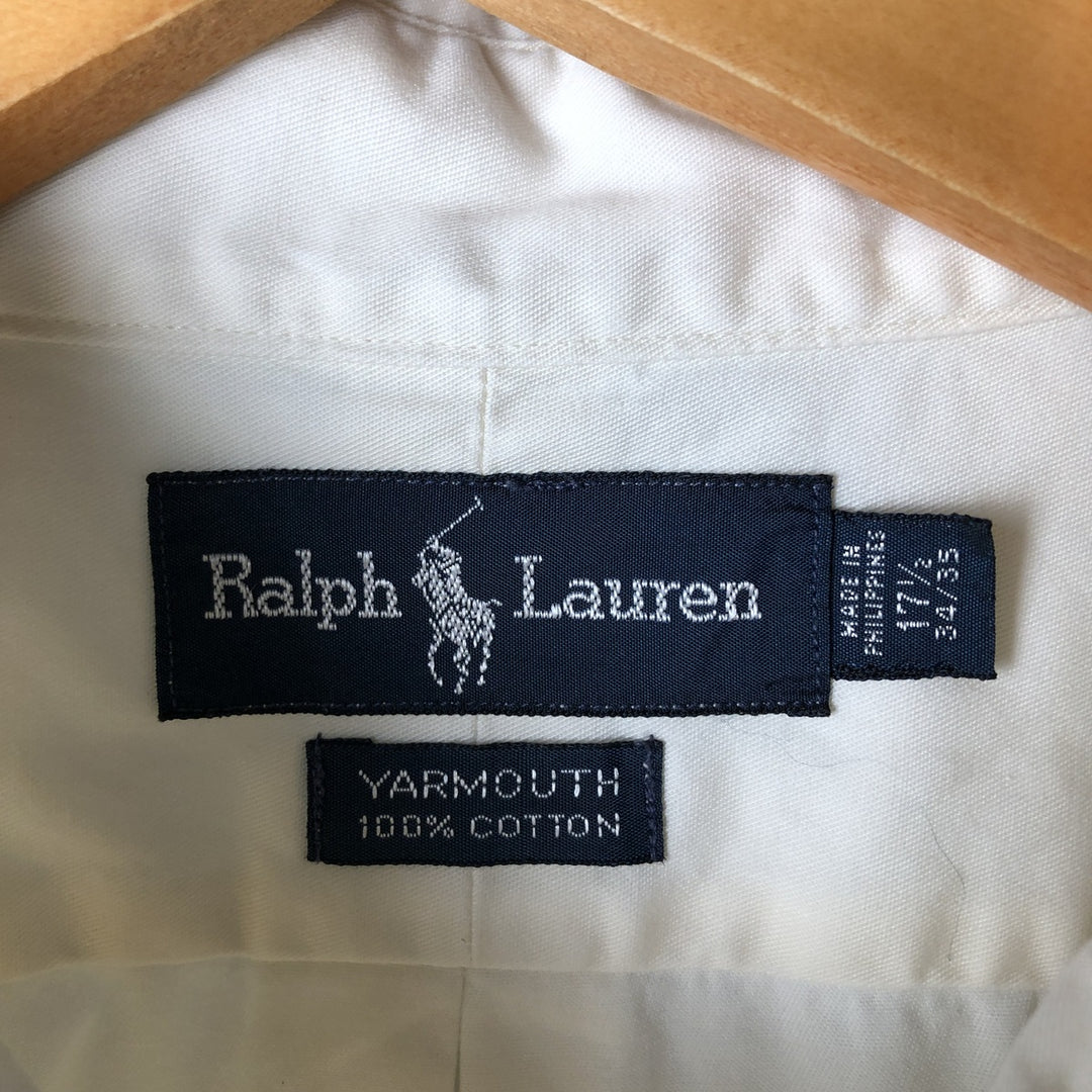 Ralph Lauren YARMOUTH long sleeve button down shirt, men's XL size cotton ivory Vintage Second Hand