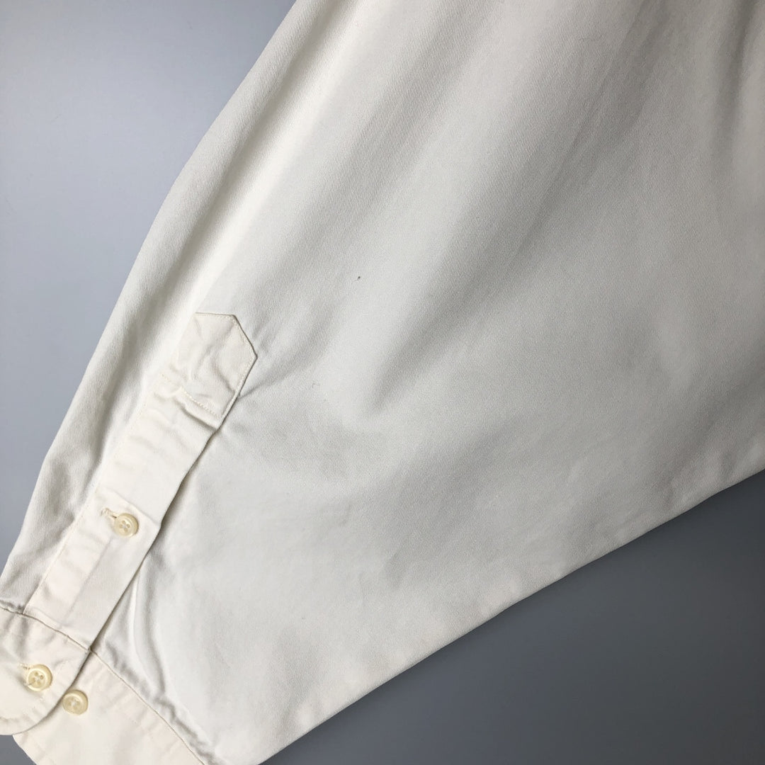 Ralph Lauren YARMOUTH long sleeve button down shirt, men's XL size cotton ivory Vintage Second Hand