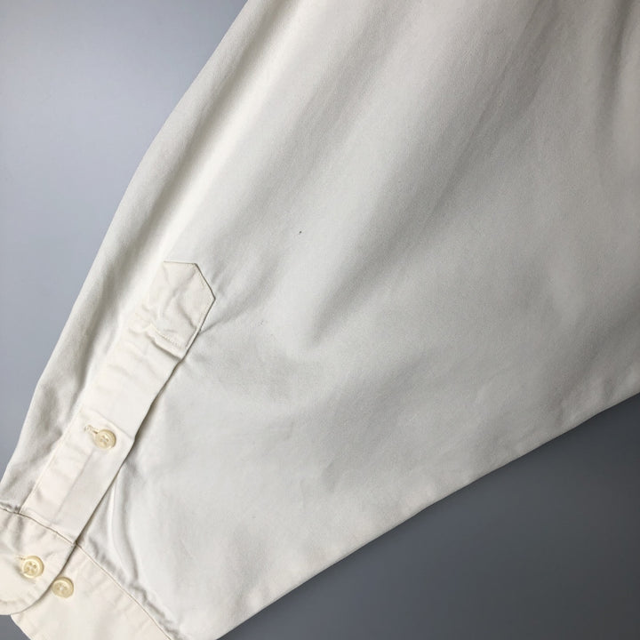 Ralph Lauren YARMOUTH long sleeve button down shirt, men's XL size cotton ivory Vintage Second Hand