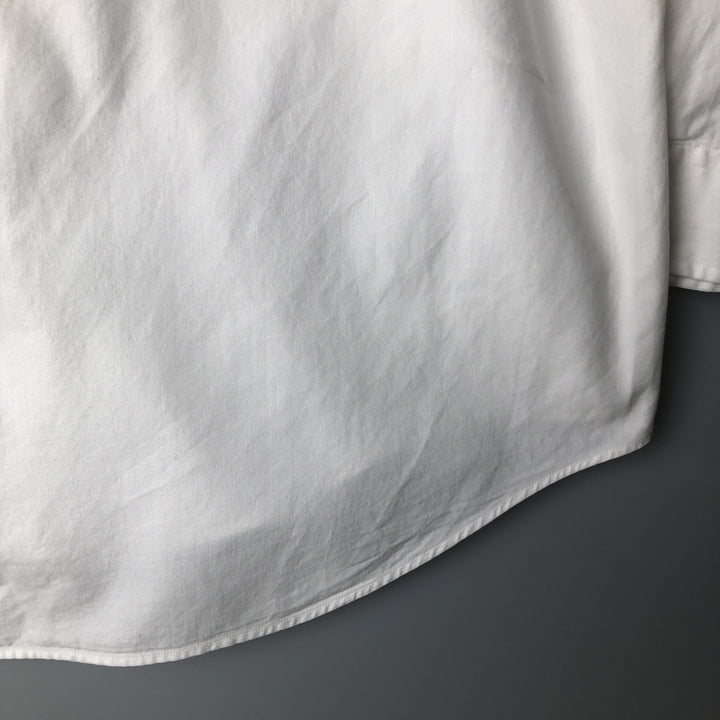 Ralph Lauren YARMOUTH herringbone long-sleeved button-down shirt, men's size L cotton white type Vintage Second Hand
