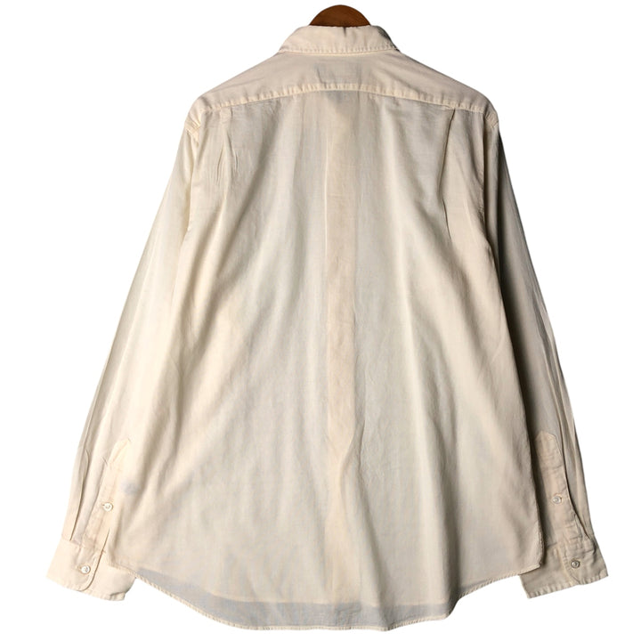Ralph Lauren POLO by Ralph Lauren MARLOWE CUSTOM FIT long-sleeved cotton sheer shirt, men's size XL cotton ivory Vintage Second Hand