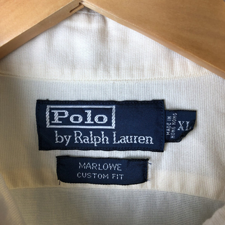 Ralph Lauren POLO by Ralph Lauren MARLOWE CUSTOM FIT long-sleeved cotton sheer shirt, men's size XL cotton ivory Vintage Second Hand
