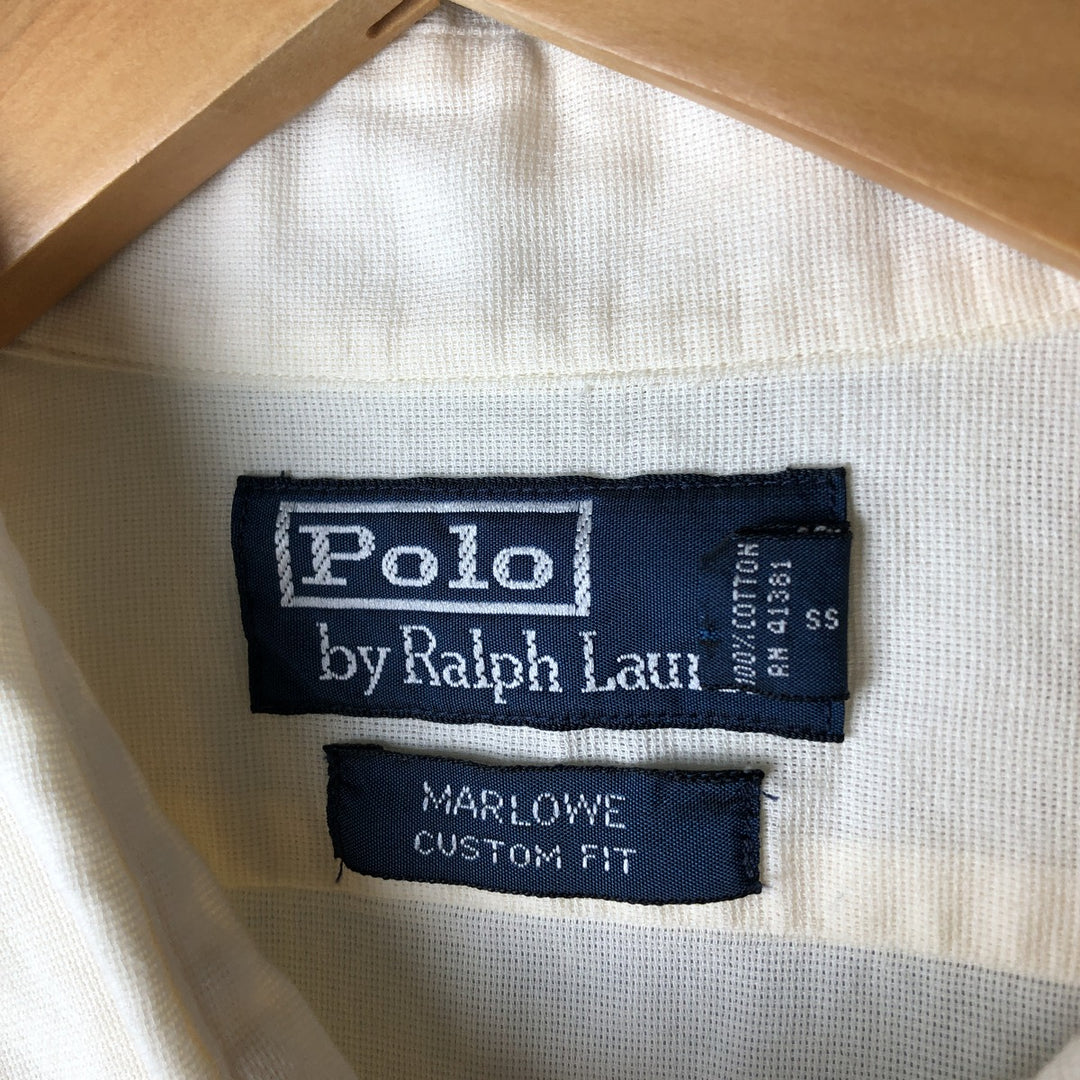 Ralph Lauren POLO by Ralph Lauren MARLOWE CUSTOM FIT long-sleeved cotton sheer shirt, men's size XL cotton ivory Vintage Second Hand