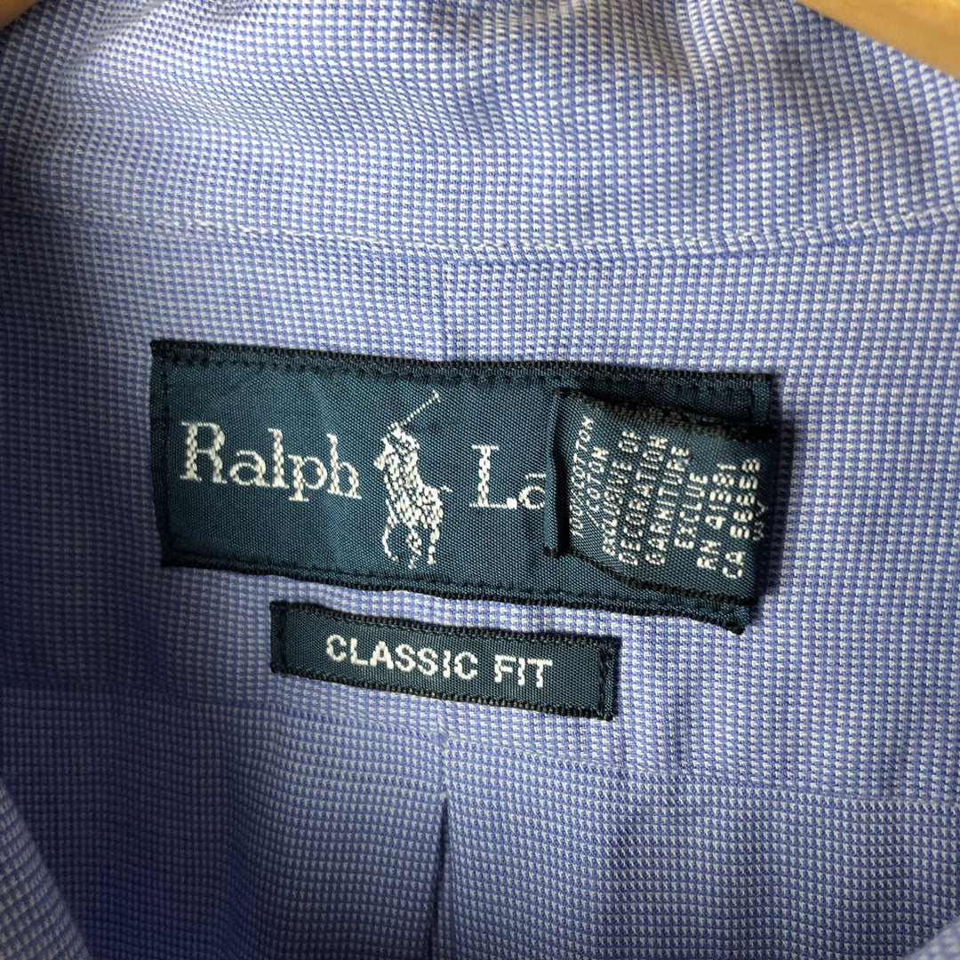 Ralph Lauren Classic Fit Long Sleeve Button Down Shirt Men's XL cotton blue type Vintage Second Hand