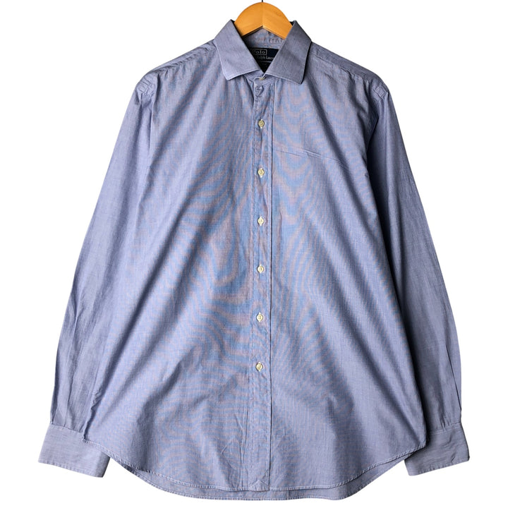 Ralph Lauren POLO by Ralph Lauren REGENT CLASSIC FIT long sleeve cotton shirt, men's size L cotton blue type Vintage Second Hand